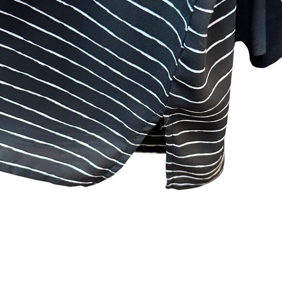 Chico's Women's Top Black & White Striped Dolman Sleeve Lined Size 2 or M - Picture 4 of 7